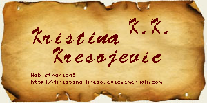 Kristina Kresojević vizit kartica